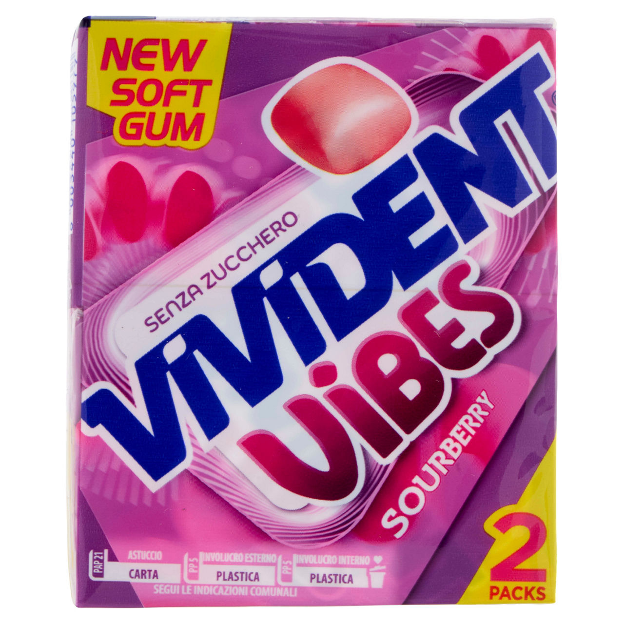 Vibes Vivident sourberry 46 g conf. da 2 pezzi