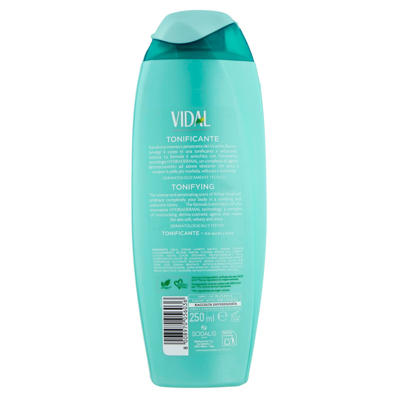 Vidal White Musk Docciaschiuma Tonificante Muschio Bianco 250 ml