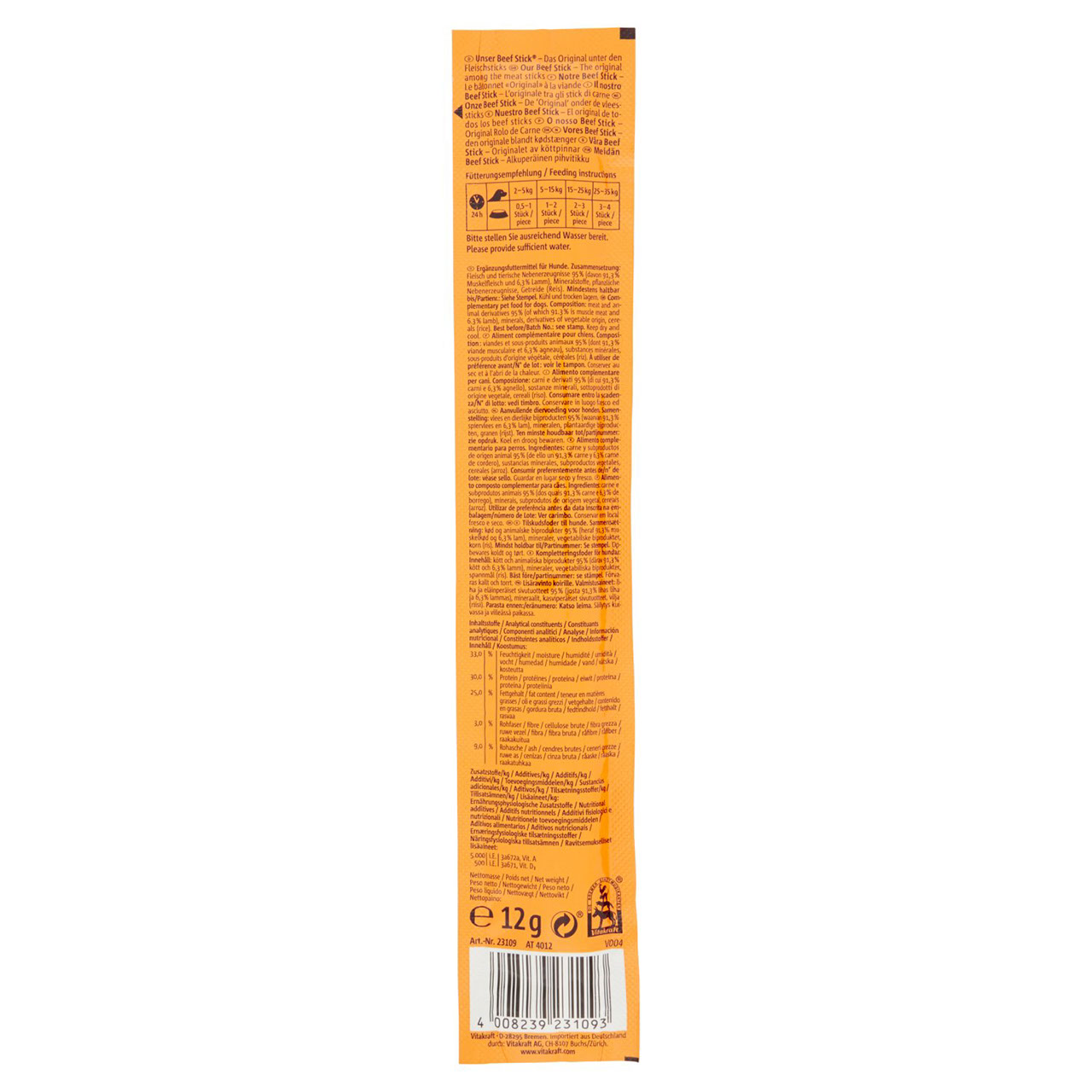 Vitakraft Beef Stick Original   Agnello 12 g