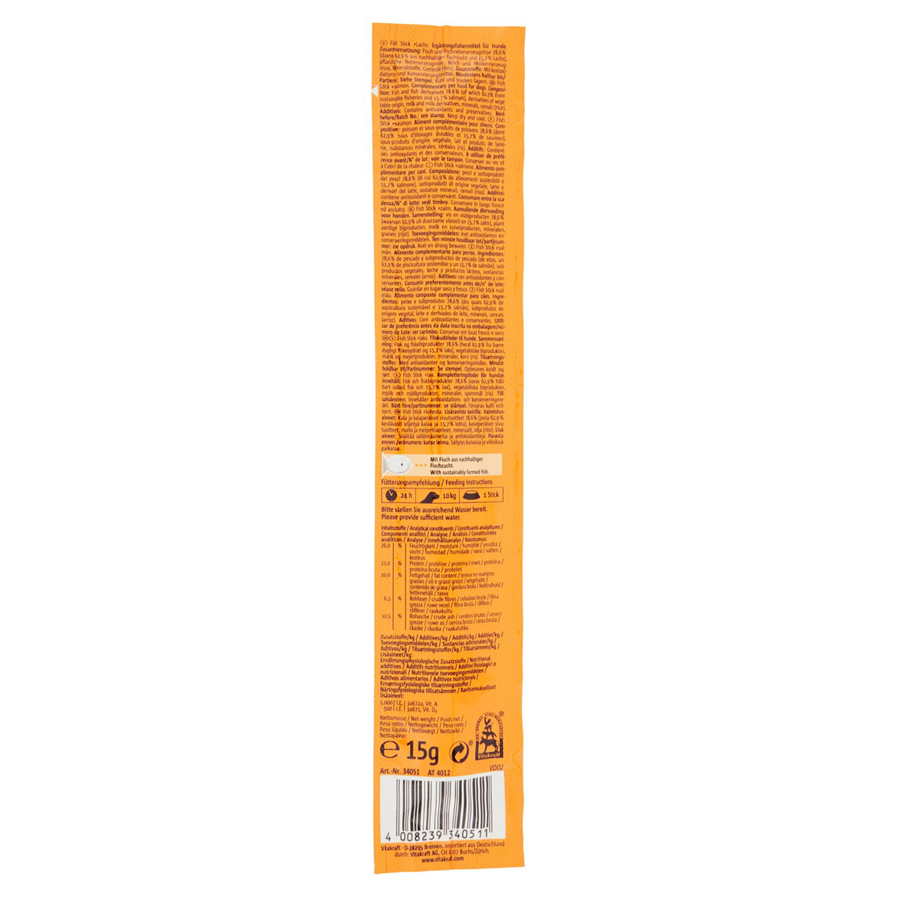 Vitakraft Fish Stick   Salmone 15 g
