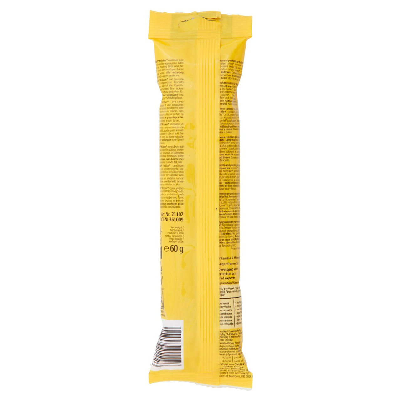Vitakraft Kräcker Original   Miele & sesamo pappagallini ondulati 2 pezzi 60 g