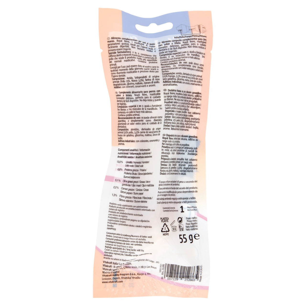 Vitakraft Royal bone Gusto manzo M 1 Pezzo 55 g