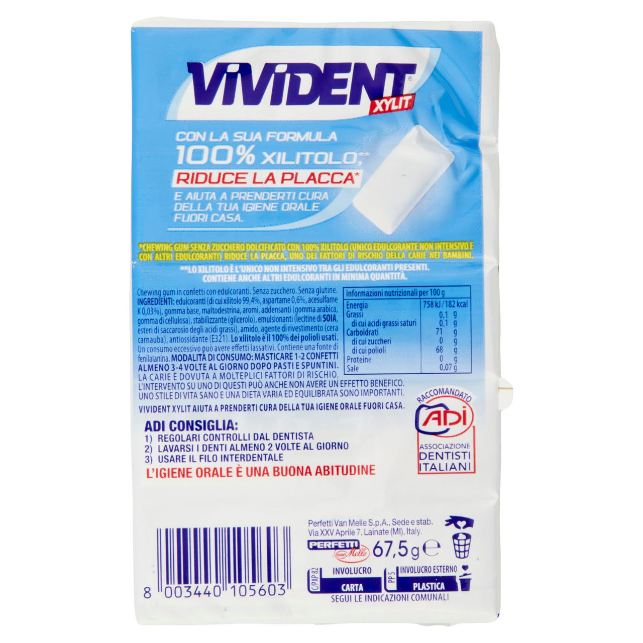 Vivident Xylit Spearmint 5 Packs 67,5 g