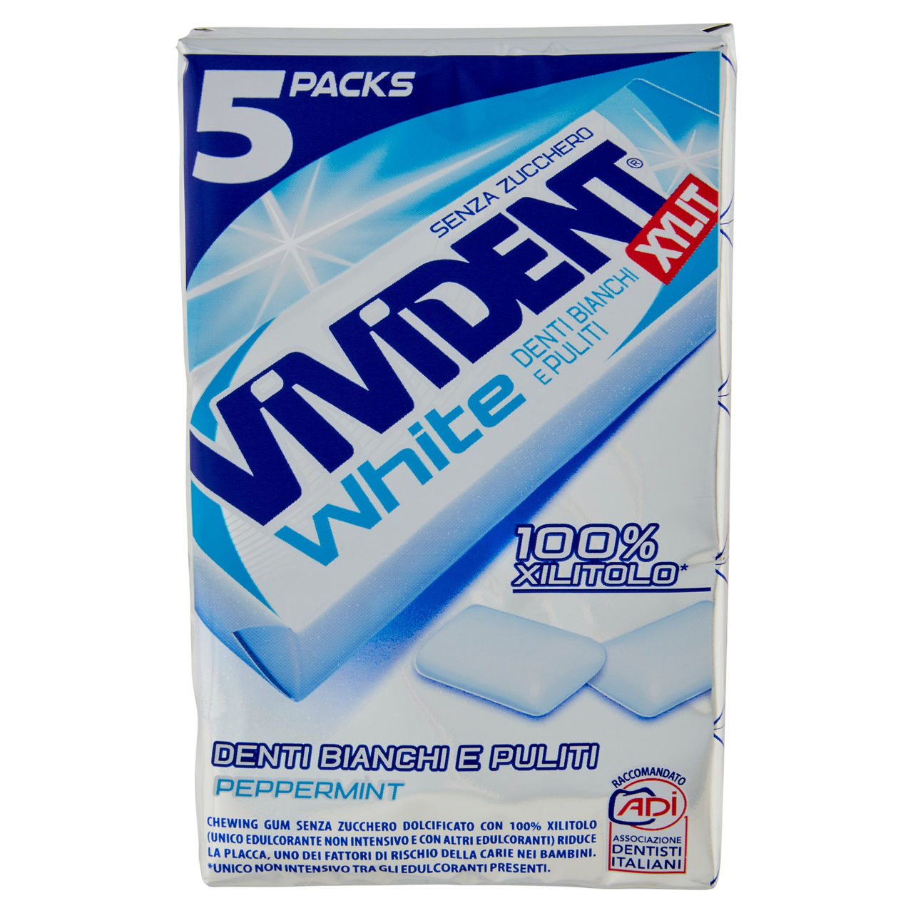 Vivident Xylit White Peppermint 5 Packs 67,5 g