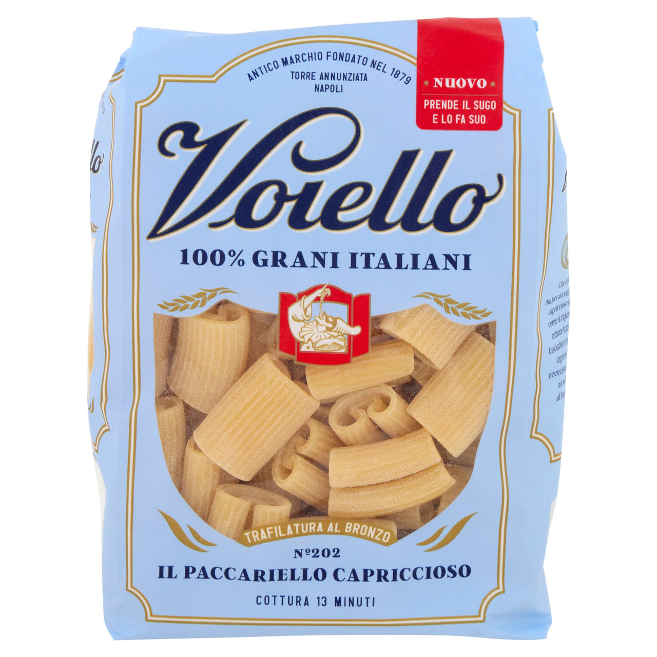 Voiello Pasta Il Paccariello Capriccioso N°202 Grani 100% Italiani Trafilata Bronzo 500g