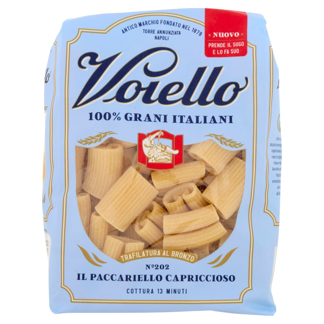 Voiello Pasta Il Paccariello Capriccioso N°202 Grani 100% Italiani Trafilata Bronzo 500g