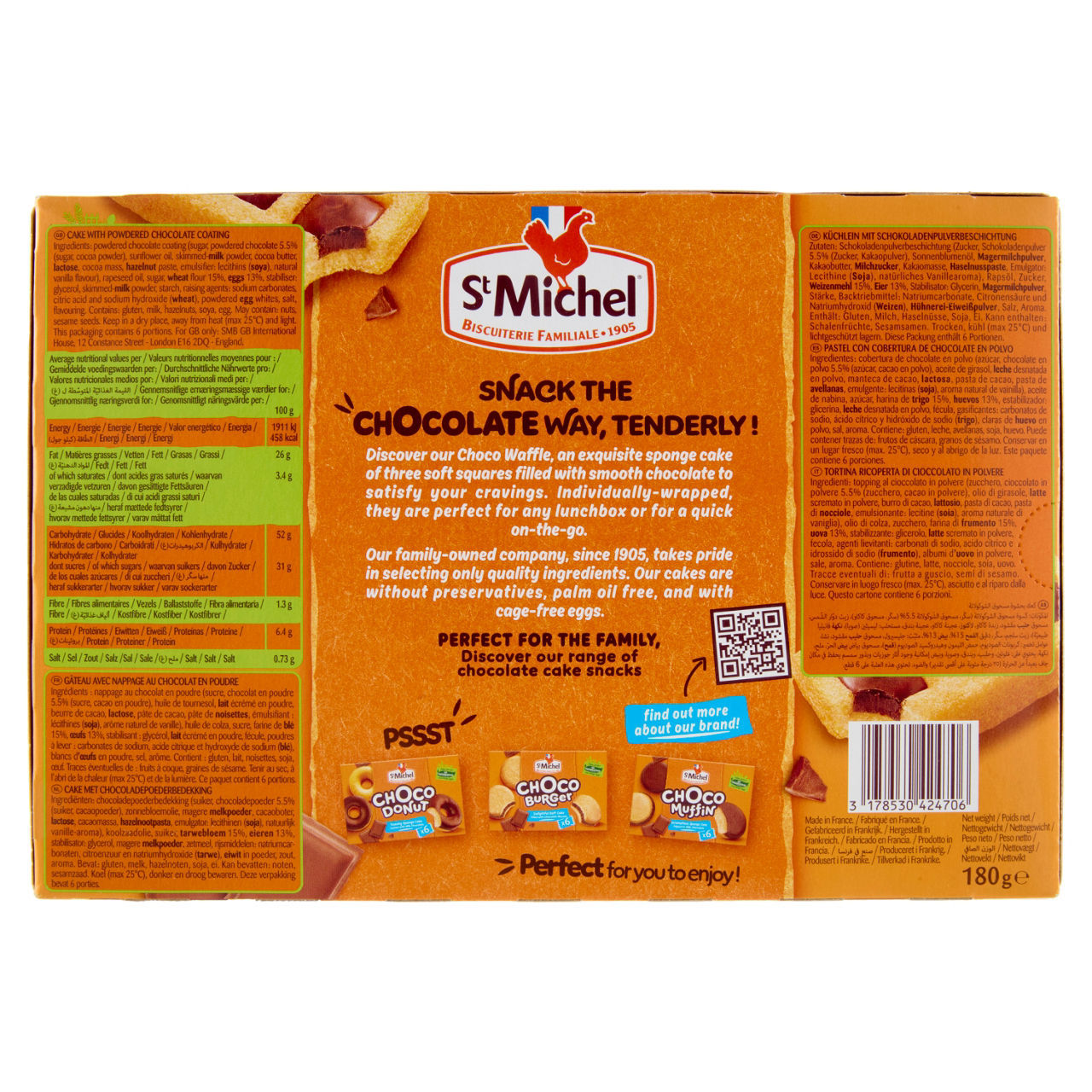Waffle St Michel Choco 180 g conf. da 6 pezzi