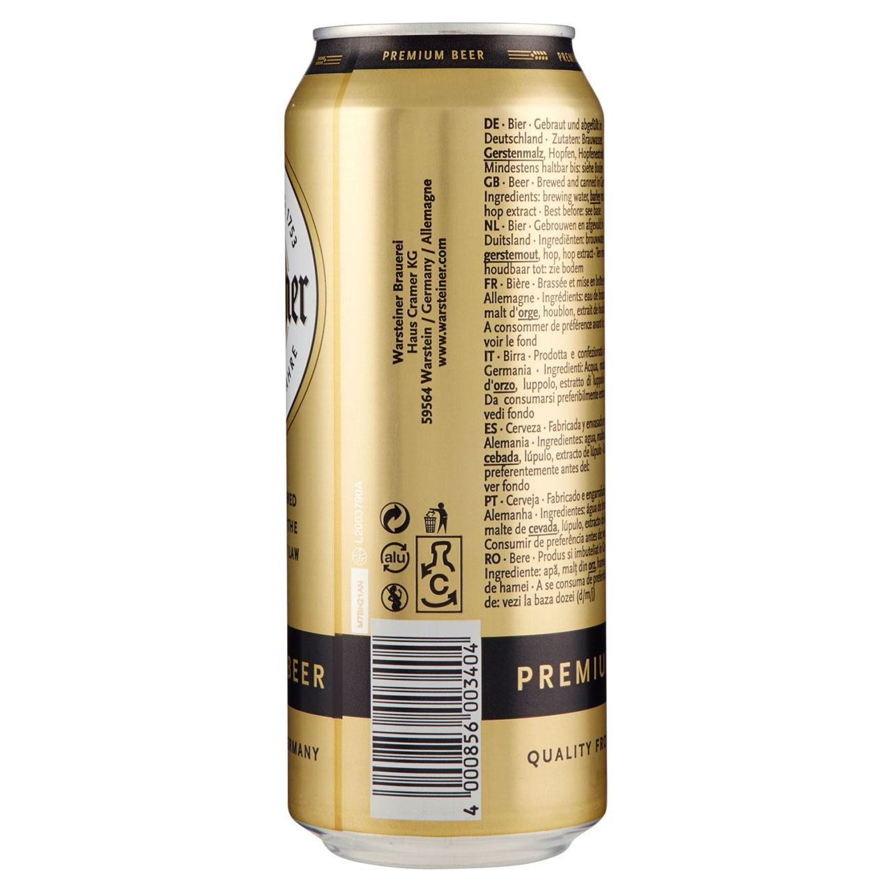 Warsteiner Premium Beer 0,5 l