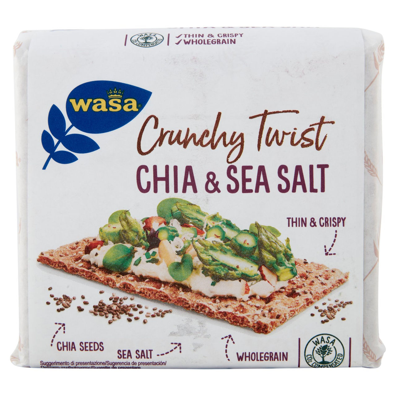 Wasa Chruncy Twist Cracker con Farina Integrale di Segale e Semi di Chia 245g