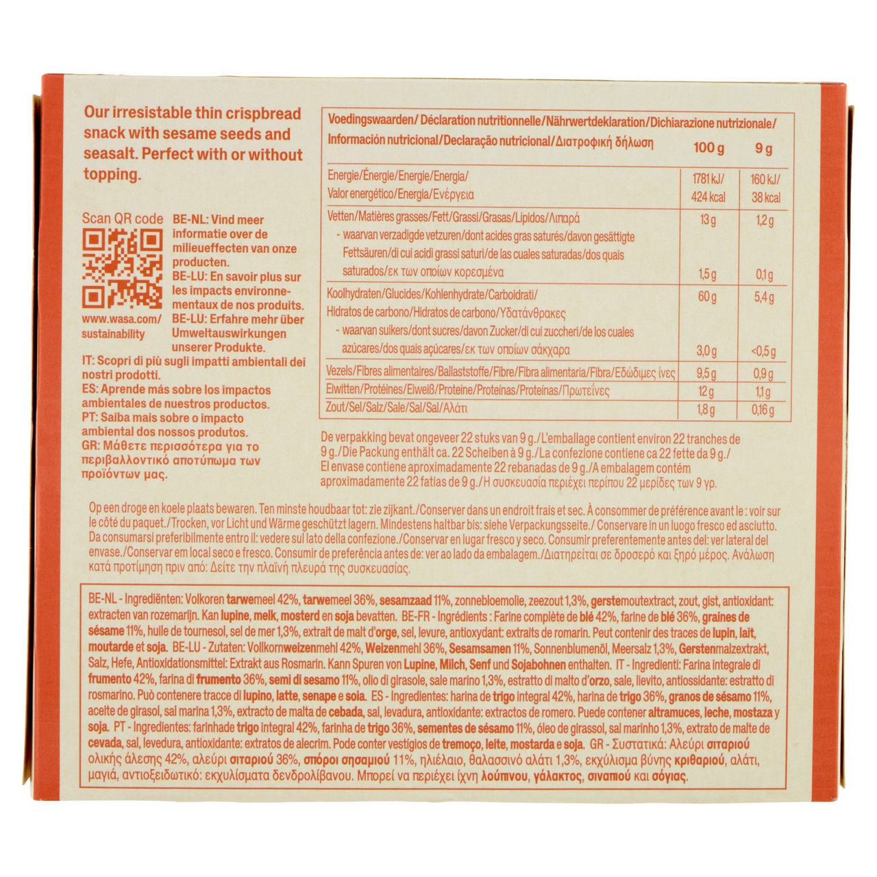 Wasa Delicate Crisp Sesame & Sea Salt 190 g
