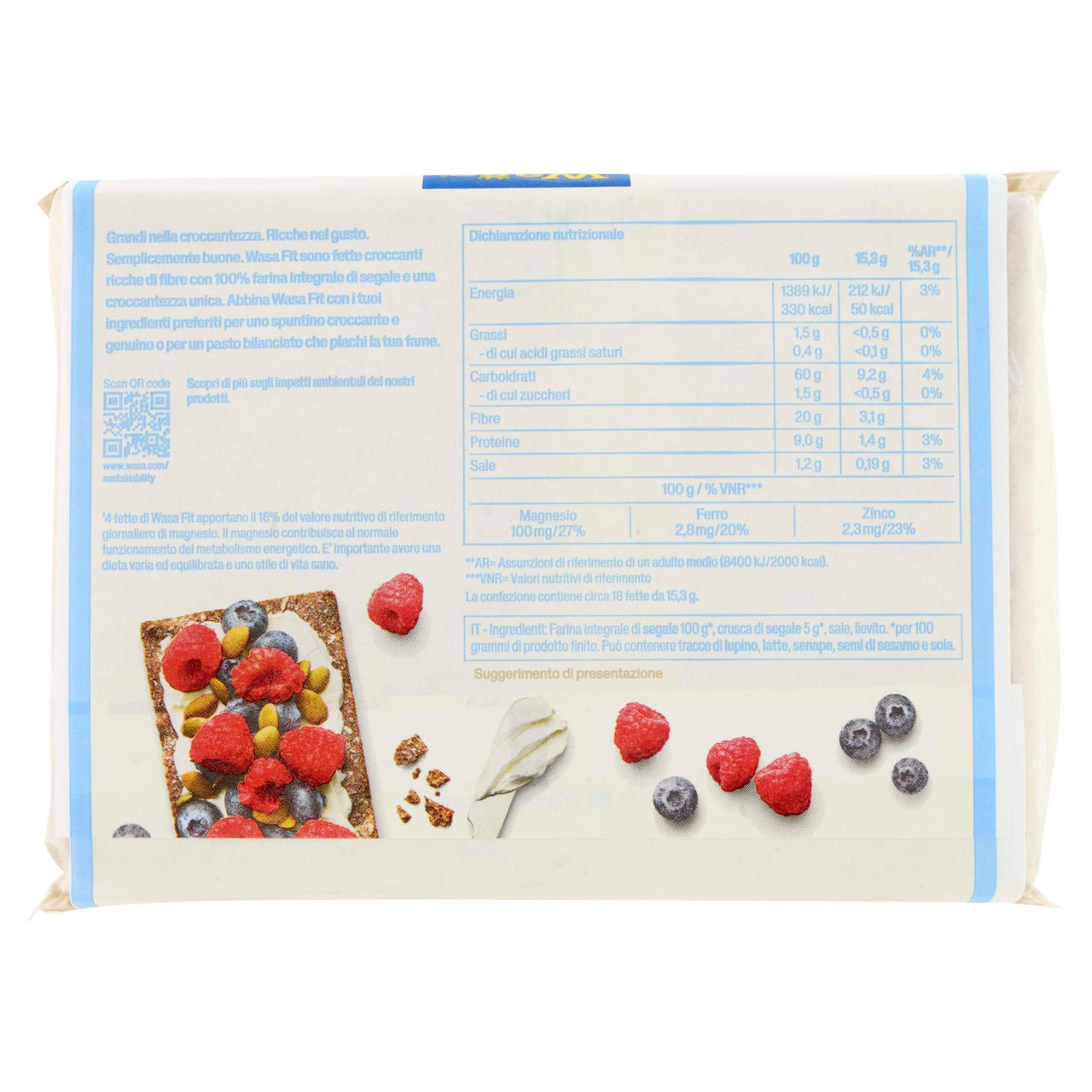 Wasa Fit Cracker con Crusca di Segale 275g