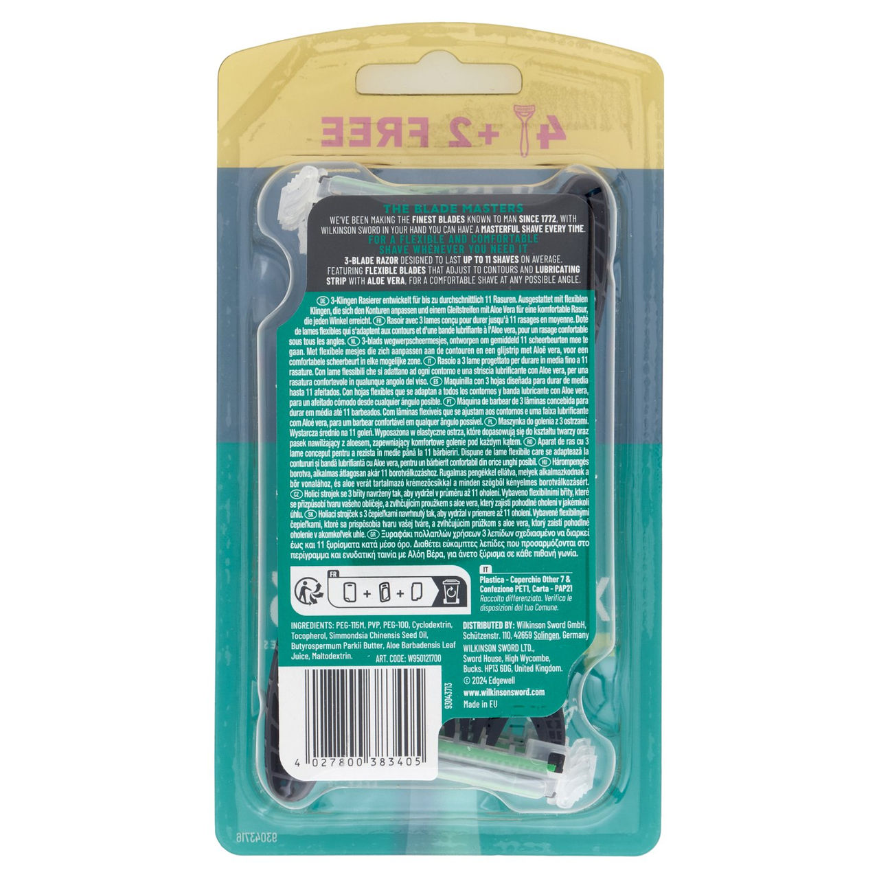 Wilkinson Sword Rasoio usa&getta Xtreme 3 Sensitive 4 2