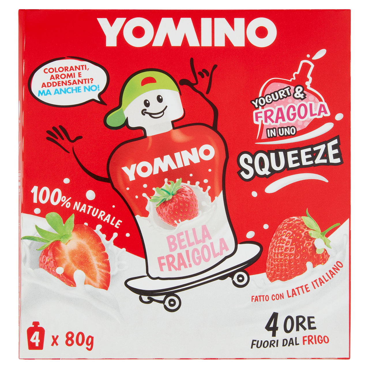 Yomino 100% Naturale Fragola 4 x 80 g