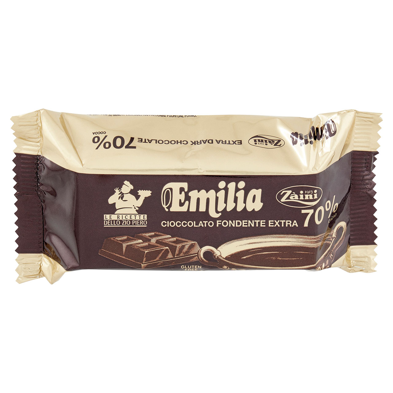 Zàini Emilia Blocco di Cioccolato Fondente Extra 70% Cacao 200 g