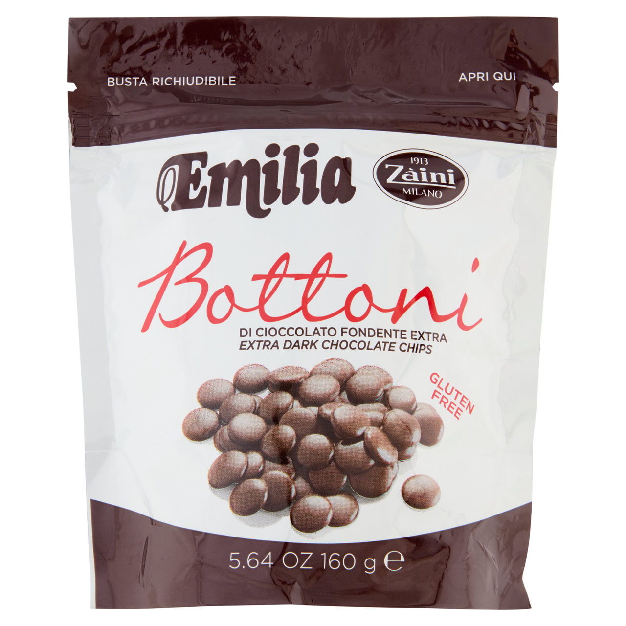 Zàini Emilia Bottoni di Cioccolato Fondente Extra 160 g