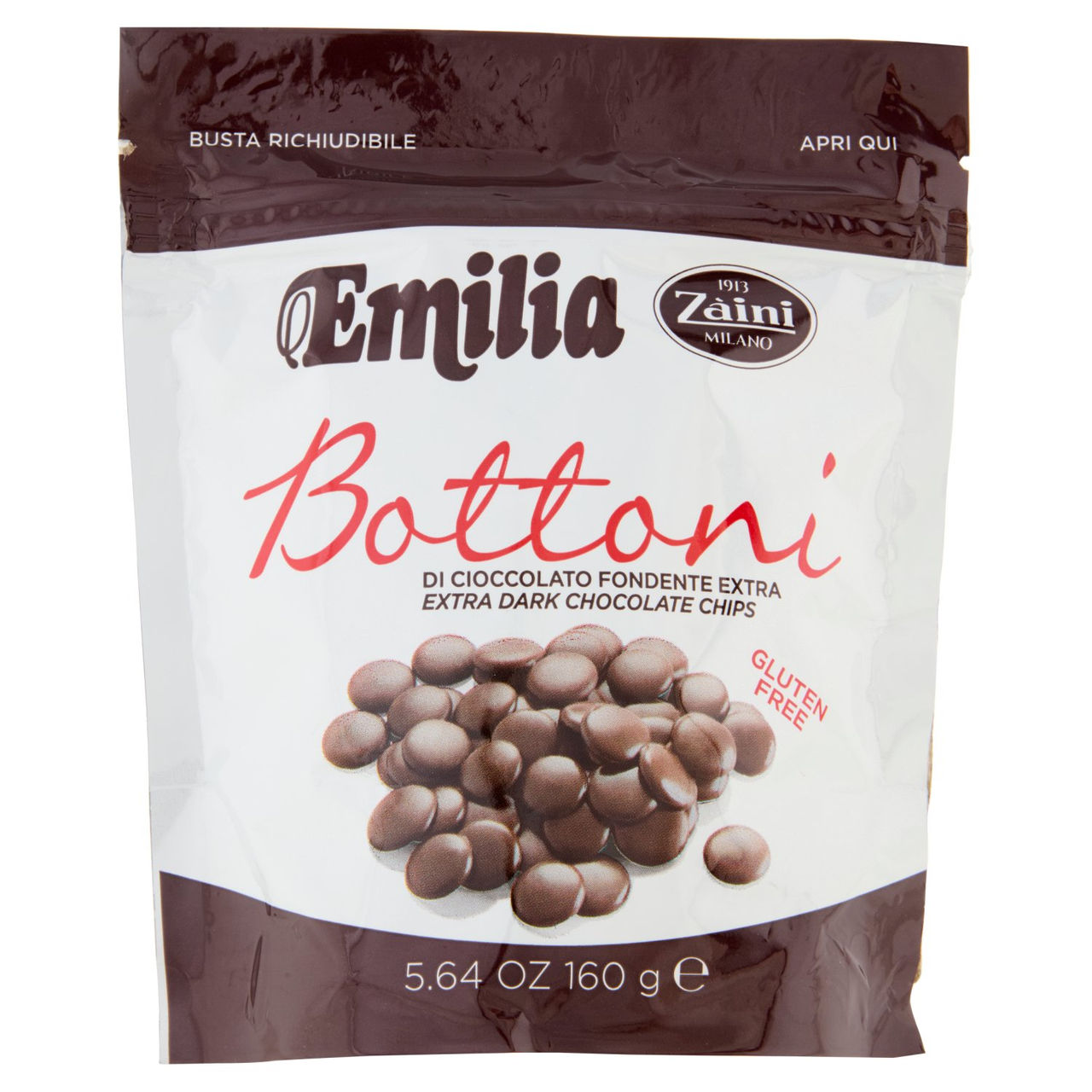 Zàini Emilia Bottoni di Cioccolato Fondente Extra 160 g