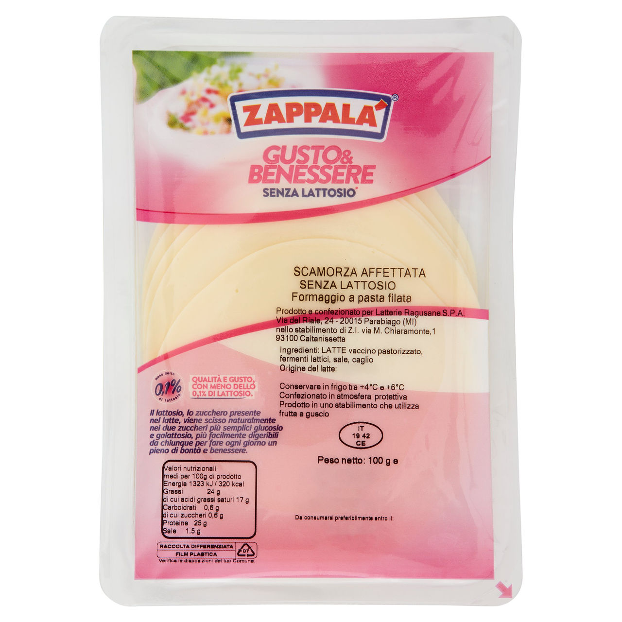 Zappalá Gusto & Benessere Senza Lattosio Scamorza Affettata 100 g