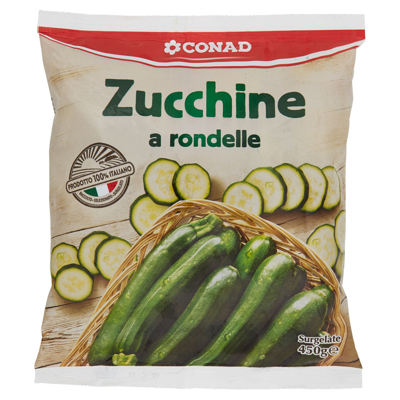 Zucchine a rondelle surgelate 450 g CONAD