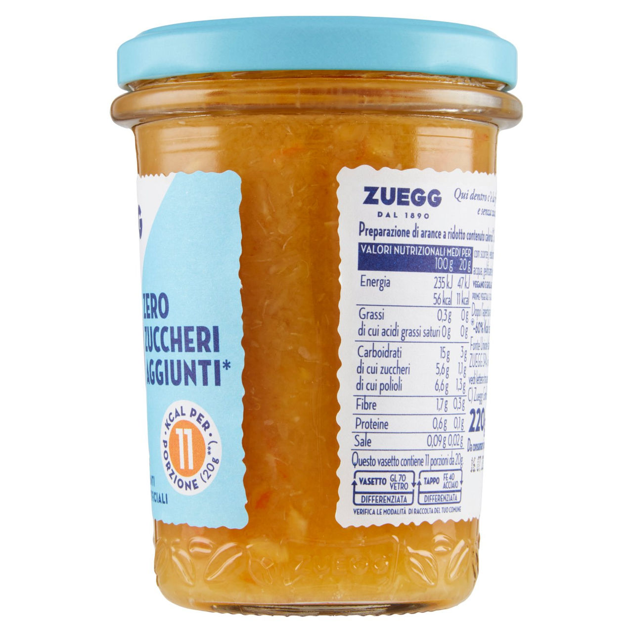 Zuegg Zero Zuccheri Aggiunti* Arance 220 g