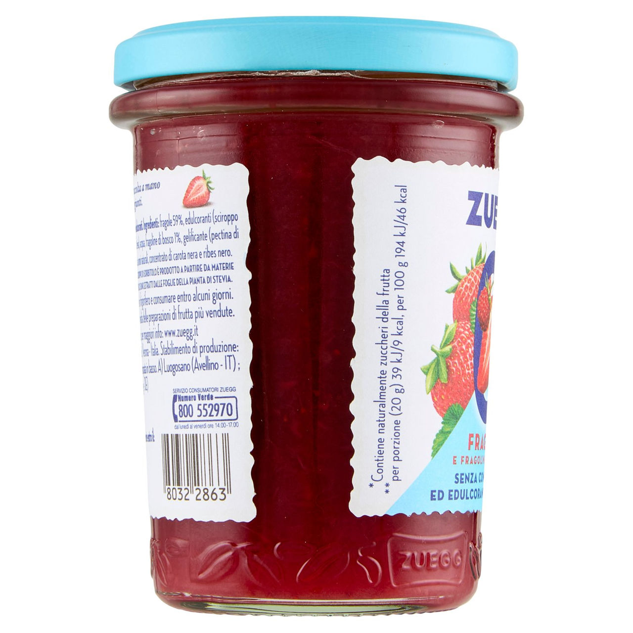 Zuegg Zero Zuccheri Aggiunti* Fragole e Fragoline di Bosco 220 g
