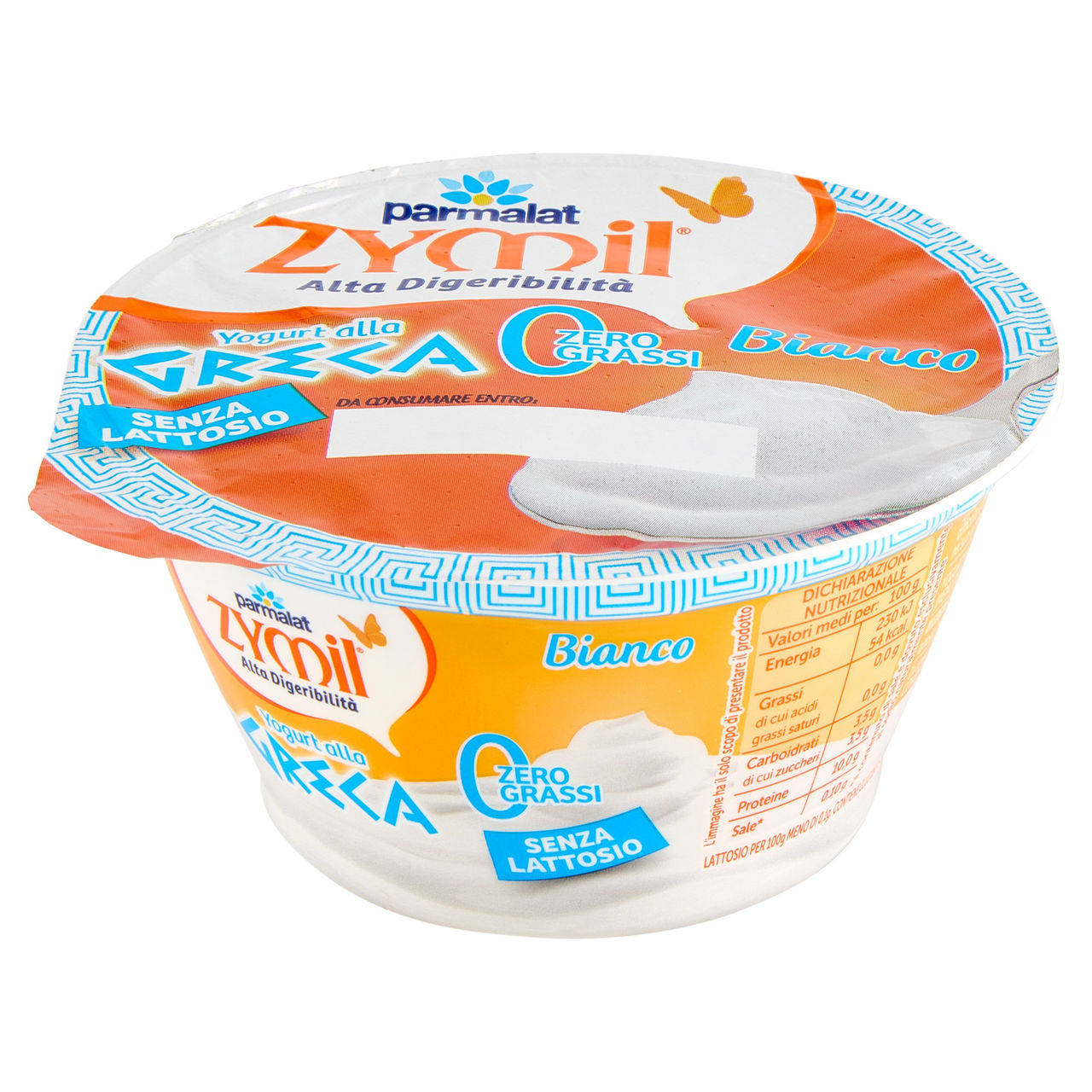 ZYMIL Alta Digeribilità Senza Lattosio Yogurt alla Greca Zero Grassi Bianco 150g