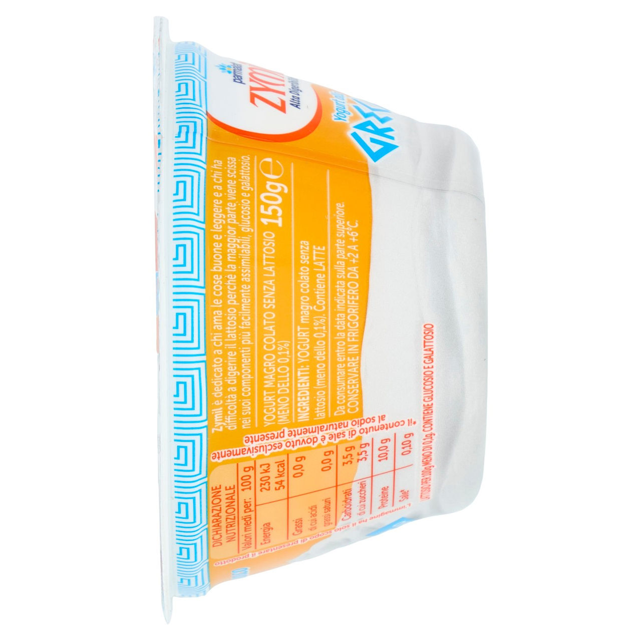 ZYMIL Alta Digeribilità Senza Lattosio Yogurt alla Greca Zero Grassi Bianco 150g