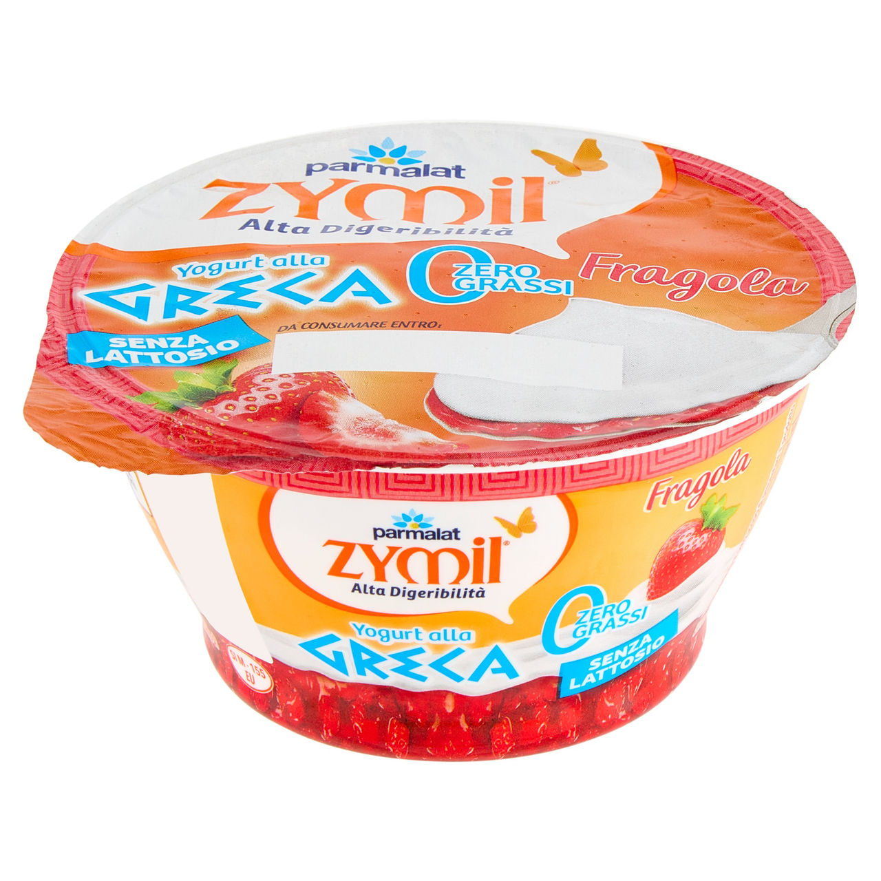 ZYMIL Alta Digeribilità Senza Lattosio Yogurt alla Greca Zero Grassi Fragola 150g