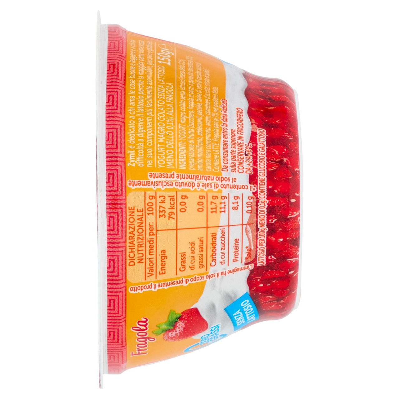ZYMIL Alta Digeribilità Senza Lattosio Yogurt alla Greca Zero Grassi Fragola 150g
