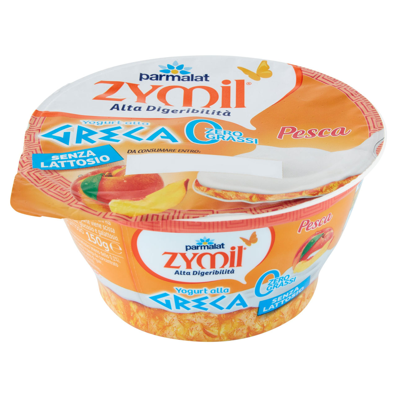 ZYMIL Alta Digeribilità Senza Lattosio Yogurt alla Greca Zero Grassi Pesca 150g
